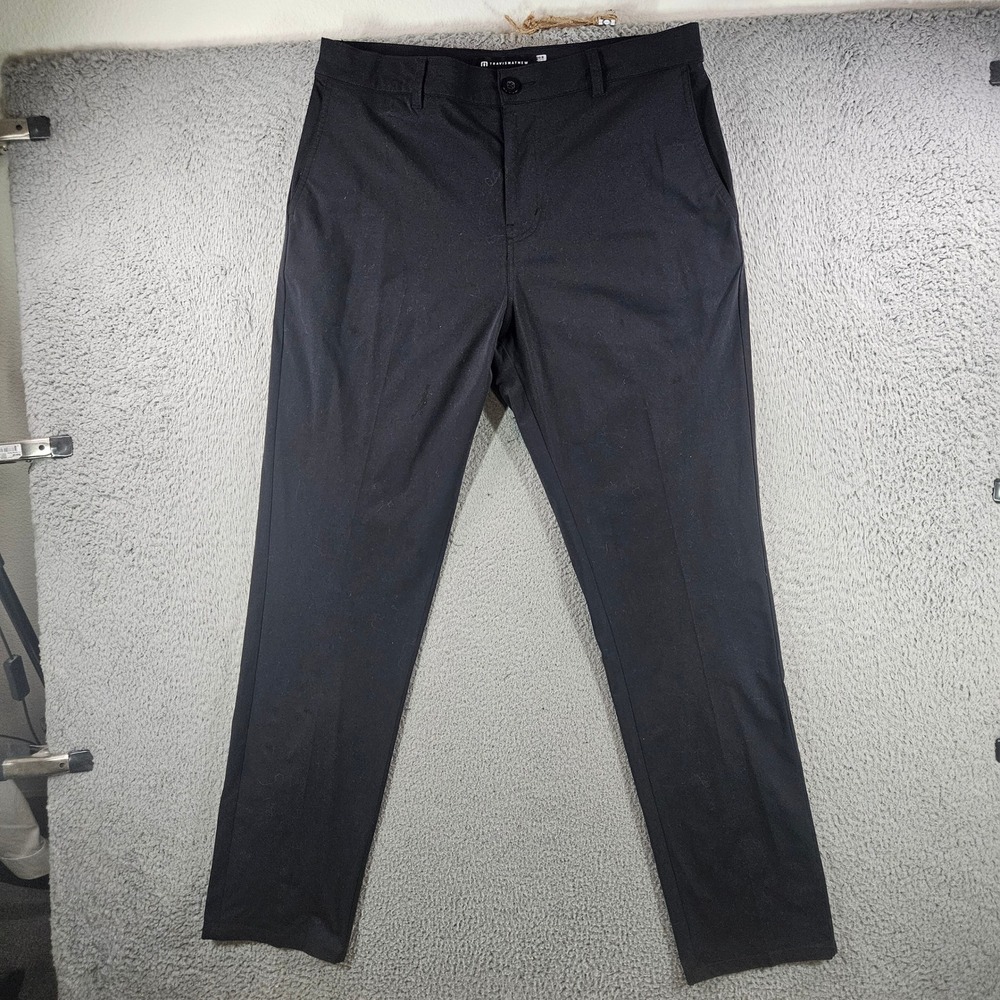 Travis Mathew Mens Black Performance Golf Pants Trousers Size 35x32 Flat Front